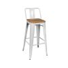 Imagen de Silla Alta Tolix Blanca C/asiento De Madera