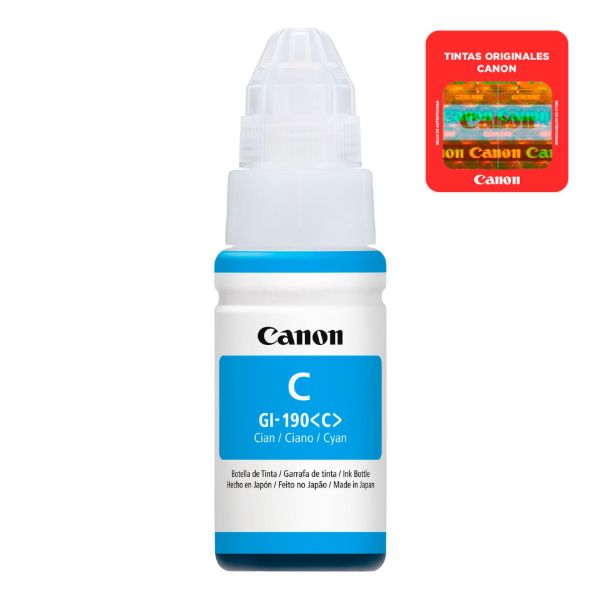 Imagen de Botella De Tinta Canon Cian GI-190 C 70ml