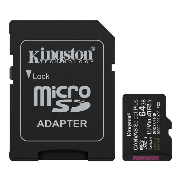 Imagen de Memoria Micro Sd Kingston Sdcs3/64gb 100mb/s