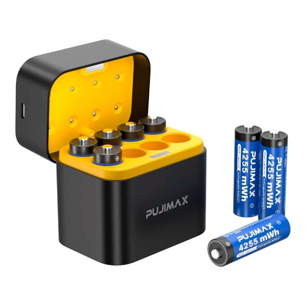 Imagen de Cargador Pujimax Para 8 Pilas AA + 8 Pilas AA 1,5v 4255mwh