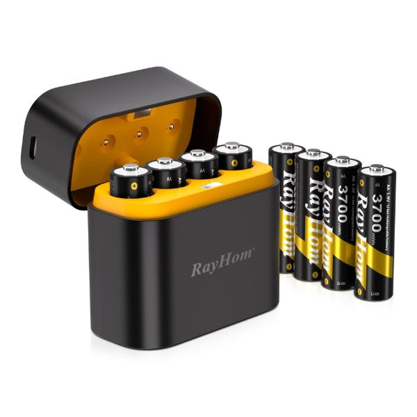 Imagen de Cargador Rayhom Para 4 Pilas AA + 8 Pilas AA 1,5v 3700mwh