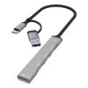 Imagen de Hub 4 Puertos Unno Hb1014gy 4 Usb A