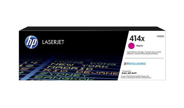 Imagen de HP 414X - Alto rendimiento - magenta - original - LaserJet - cartucho de tóner (W2023X) - para Color LaserJet Enterprise M455, MFP M480; Color LaserJet Pro M454, M479, MFP M479