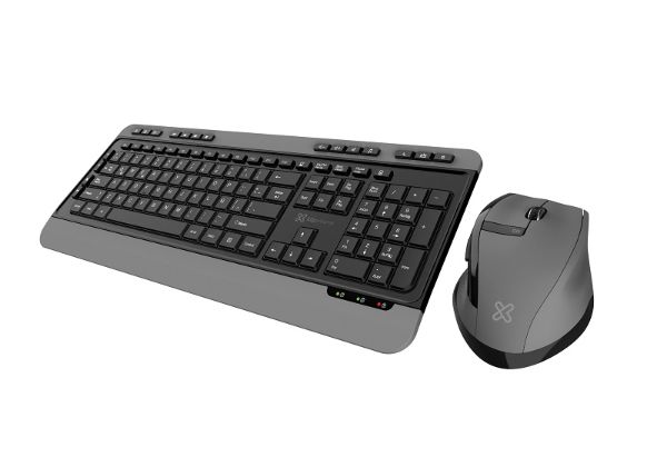 Imagen de Klip Xtreme - Keyboard and mouse set - Spanish - Wireless - 2.4 GHz - Black and gray