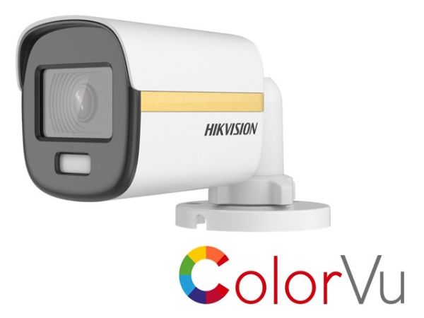 Imagen de Hikvision Turbo HD with ColorVu DS-2CE12DF0T-F - Cámara de videovigilancia - bala - a prueba de polvo / impermeable - color (Día y noche) - 2 MP - 1920 x 1080 - 1080p - montaje M12 - focal fijado - compuesto, AHD, CVI, TVI - DC 12 V