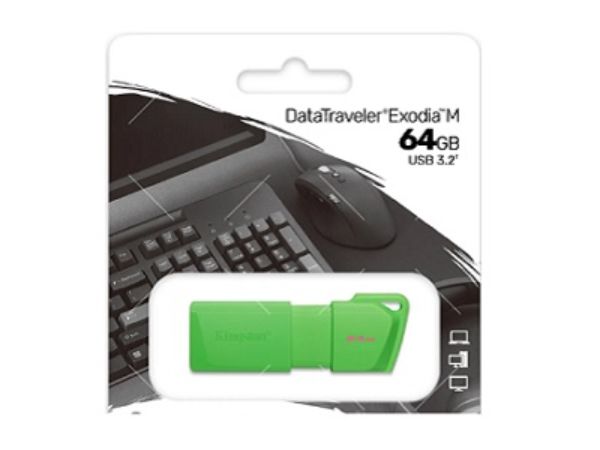 Imagen de Kingston - USB flash drive - 64 GB - USB 3.2 Gen 1 - NEON Green - 64 GB