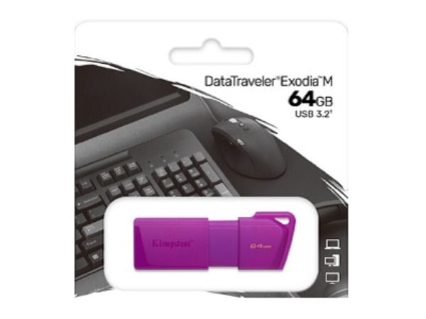 Imagen de Kingston - USB flash drive - 64 GB - USB 3.2 Gen 1 - NEON Purple