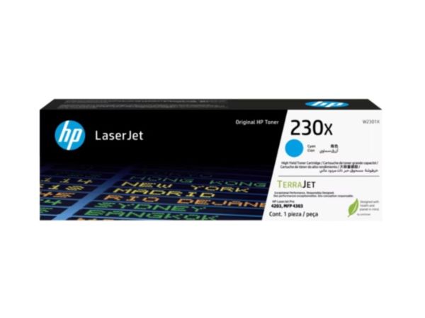 Imagen de HP 230X - Cián - original - LaserJet - cartucho de tóner (W2301X) - para Color LaserJet Pro 4201, 4203, MFP 4301, MFP 4303