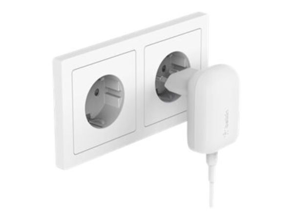 Imagen de Belkin - Adaptador de corriente - tecnología PPS - 30 vatios - 3 A - Fast Charge, PD 3.0 (24 pin USB-C) - blanco