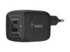 Imagen de Belkin - Adaptador de corriente - tecnología PPS y GaN - 45 vatios - 3 A - Fast Charge, PD 3.0 - 2 conectores de salida (2 USB-C) - negro