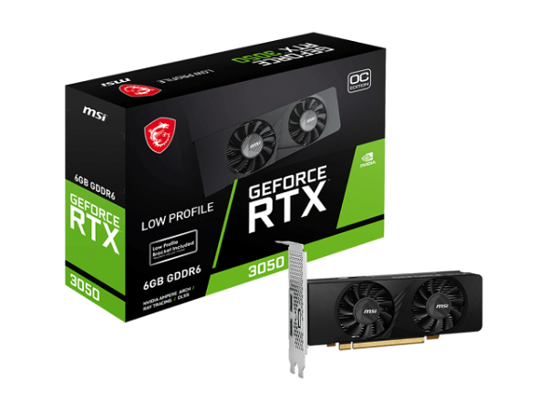 Imagen de MSI - GeForce RTX 3050 LP 6G OC - PCI Express 3.0 x16 (x4 mode) - NVIDIA - NVIDIA GeForce RTX 3050 - GDDR6 SDRAM - DisplayPort / HDMI