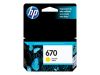 Imagen de HP 670 - Amarillo - original - Ink Advantage - cartucho de tinta - para Deskjet Ink Advantage 3525, Ink Advantage 46XX, Ink Advantage 5525, Ink Advantage 6525