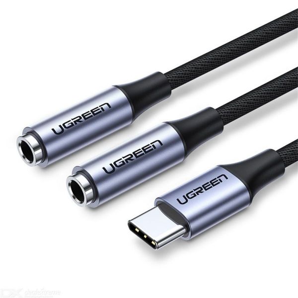 Imagen de Cable Ugreen Tipo C A 3.5mm X2 Silver