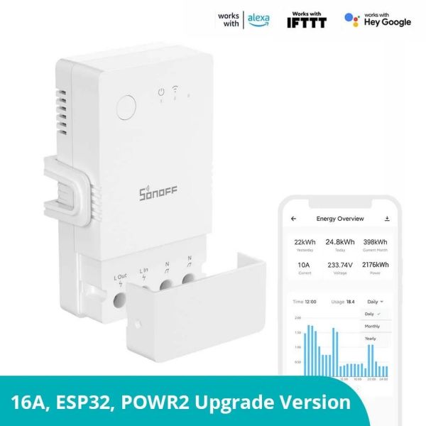 Imagen de Switch Sonoff POWR316 16A Monit. Energía