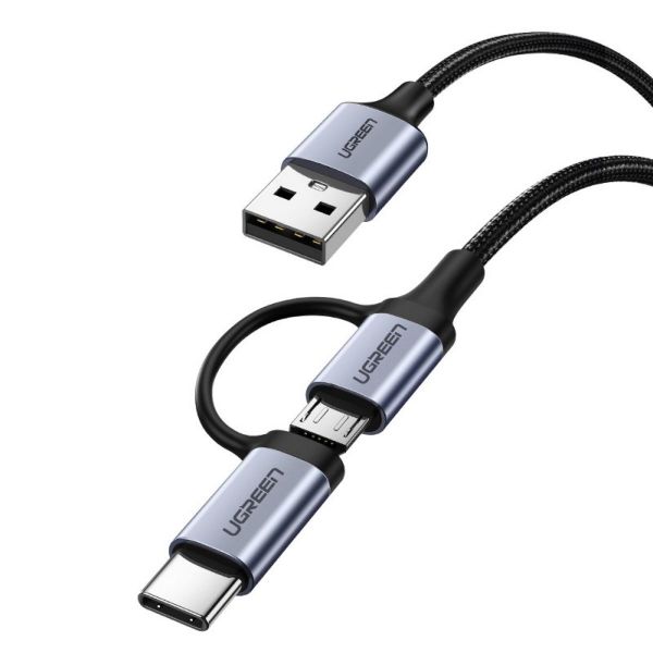 Imagen de Cable Ugreen 2 En 1 Usb-a A Usb-c Y Micro Usb