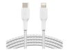 Imagen de Belkin BOOST CHARGE - Cable Lightning - USB-C (M) a Lightning (M) - 1 m - blanco - suministro de potencia USB (18W) - para Apple iPad/iPhone/iPod (Lightning)