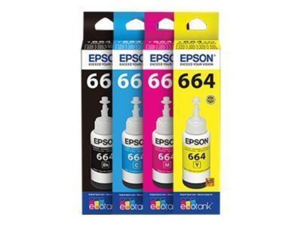 Imagen de Epson T664 - Amarillo - original - recarga de tinta - para Epson L380, L386, L395, L495; EcoTank ET-2600, 2650, L1455, L396, L606, L656