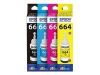 Imagen de Epson T664 - Amarillo - original - recarga de tinta - para Epson L380, L386, L395, L495; EcoTank ET-2600, 2650, L1455, L396, L606, L656