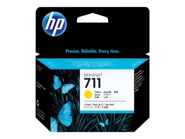 Imagen de Cartucho HP 711 Amarillo 29ml x3 Original | DesignJet T120 T130 T520 T530 | CZ136A