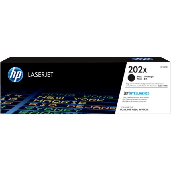 Imagen de HP 202X Toner CF500X Negro Alto Rendimiento para LaserJet
