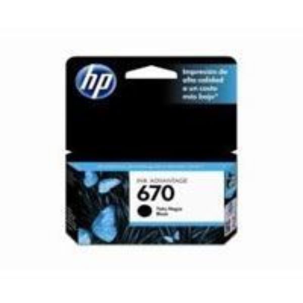 Imagen de HP 670 - 14 ml - negro - original - Ink Advantage - cartucho de tinta - para Deskjet Ink Advantage 3525, Ink Advantage 4615, Ink Advantage 4625, Ink Advantage 5525