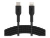 Imagen de Belkin BOOST CHARGE - Cable Lightning - USB-C (M) a Lightning (M) - 1 m - negro - suministro de potencia USB (18W) - para Apple iPad/iPhone/iPod (Lightning)