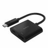 Imagen de Belkin USB-C to HDMI + Charge Adapter - Conversor de interfaz de vídeo - USB-C (M) a HDMI, USB-C (solo alimentación) (H) - negro - compatibilidad con 4K, USB Power Delivery (60W)