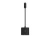 Imagen de Belkin USB-C to HDMI + Charge Adapter - Conversor de interfaz de vídeo - USB-C (M) a HDMI, USB-C (solo alimentación) (H) - negro - compatibilidad con 4K, USB Power Delivery (60W)