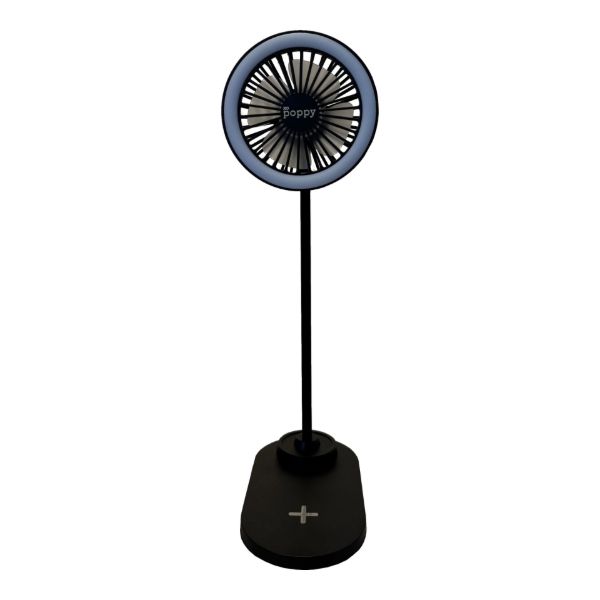 Imagen de Ventilador Lámpara LED Y Cargador Inalámbrico XO Poppy 3 En 1