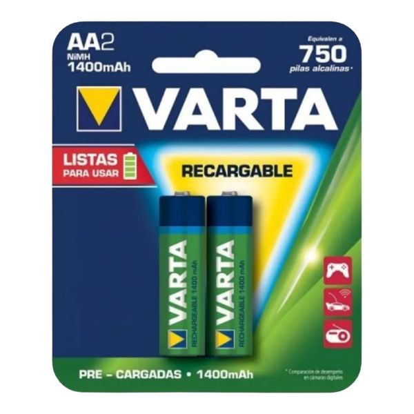 Imagen de Pila AA Recargable Varta Pack x2 1400mAh 1,2V